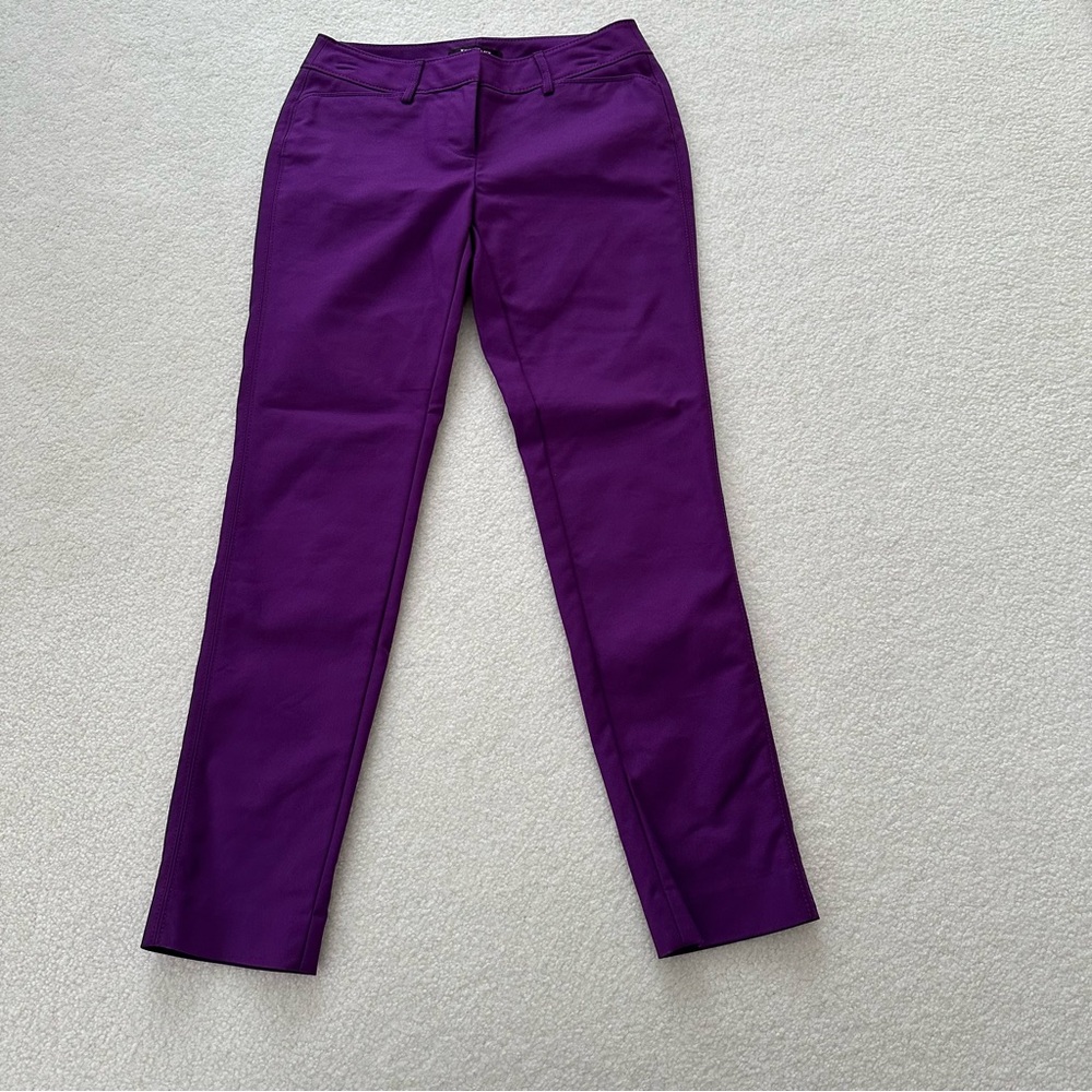 Purple Straight-Leg Pants